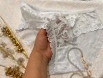 شورت نخ پنبه جلو دانتل برند مارال پلاس (سفید) - تصویر 3