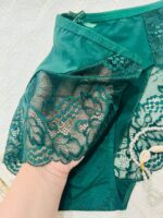 شورت زنانه نخ پنبه درجه یک پشت دانتل برند سولار (سبز) - تصویر 3